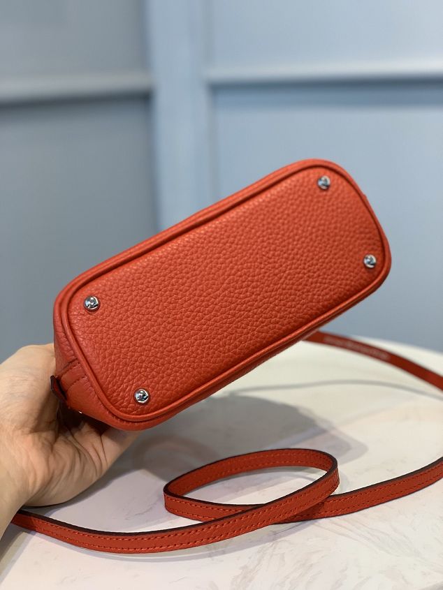 Hermes original togo leather mini bolide bag H018 red