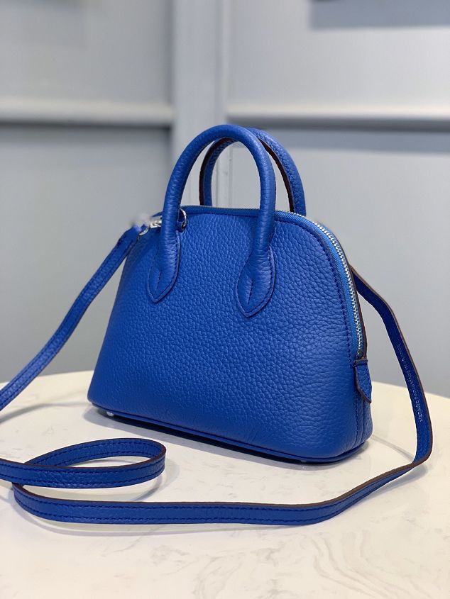 Hermes original togo leather mini bolide bag H018 royal blue