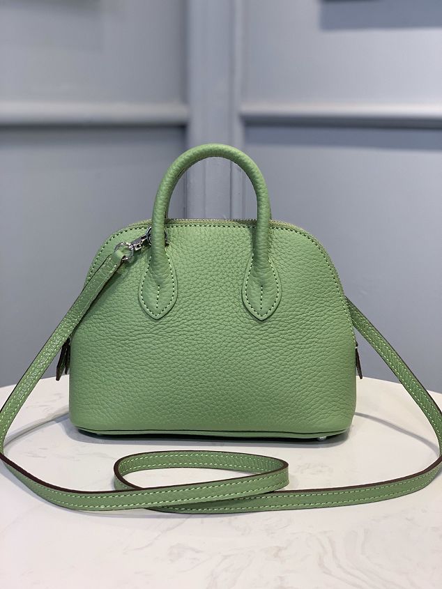 Hermes original togo leather mini bolide bag H018 vert criquet