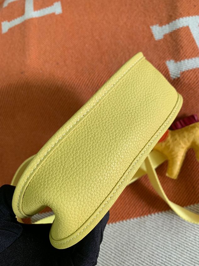 Hermes original togo leather mini evelyne tpm 17 shoulder bag E17 jaune poussin