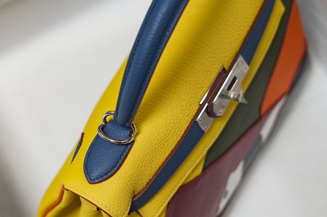 Hermes handmade original togo leather kelly bag K00036 yellow