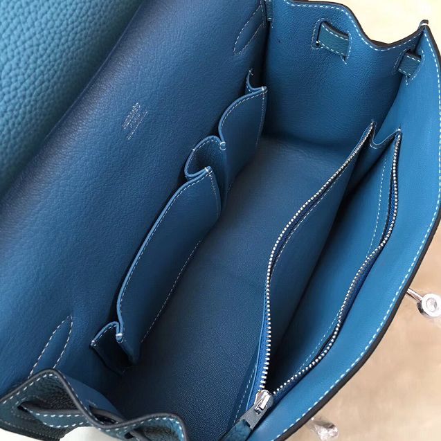 Hermes original calfskin jypsiere bag J034 blue