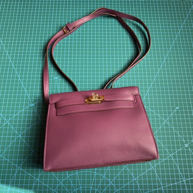 Hermes original evercolor leather kelly danse bag KD022 anemone purple