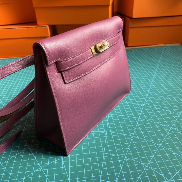 Hermes original evercolor leather kelly danse bag KD022 anemone purple