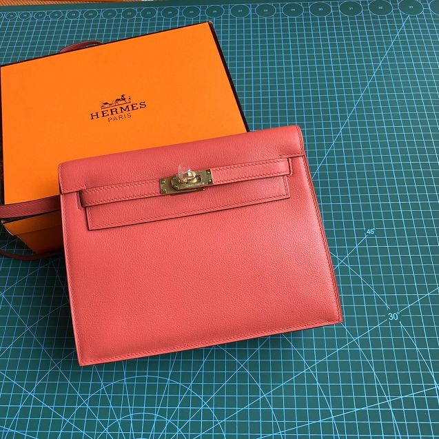 Hermes original evercolor leather kelly danse bag KD022 hot pink