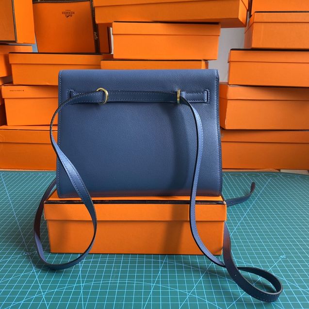Hermes original evercolor leather kelly danse bag KD022 mykonos blue