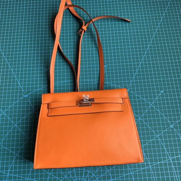 Hermes original evercolor leather kelly danse bag KD022 orange
