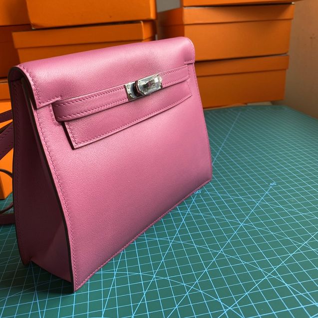 Hermes original evercolor leather kelly danse bag KD022  rose purple 