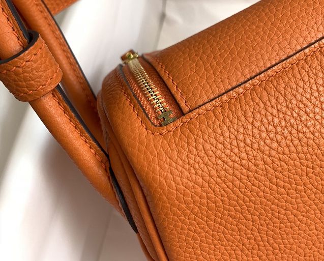 Hermes original togo leather mini lindy 19 bag H019 orange