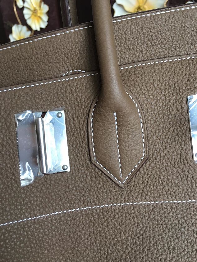 Hermes handmade original togo leather hac birkin 40 bag HB0023 grey