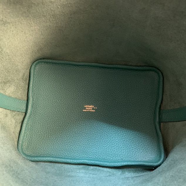 Hermes handmade original togo&crocodile leather small picotin lock 18 bag HP0018 emerald green
