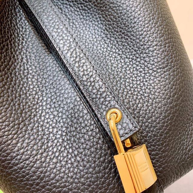 Hermes original togo leather small picotin lock bag HP0018 black