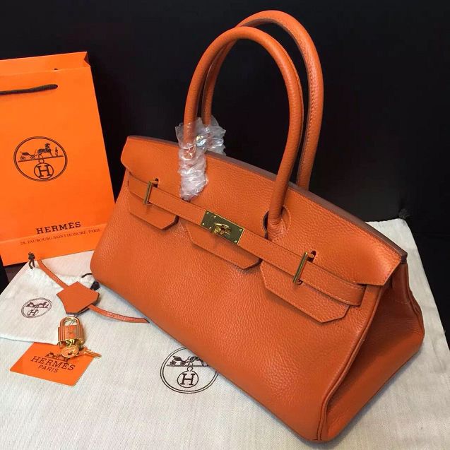 Hermes original calfskin birkin 42 shoulder bag BK0058  orange
