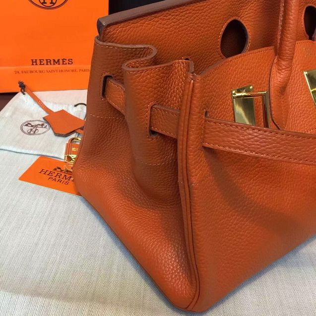 Hermes handmade original calfskin birkin 42 shoulder bag BK0058 orange