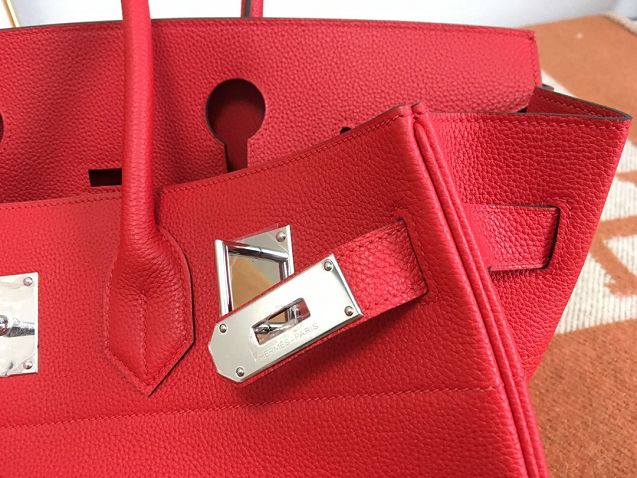 Hermes handmade original calfskin birkin 42 shoulder bag BK0058 red