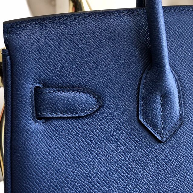 Hermes original epsom leather birkin 35 bag H35-3 agate blue