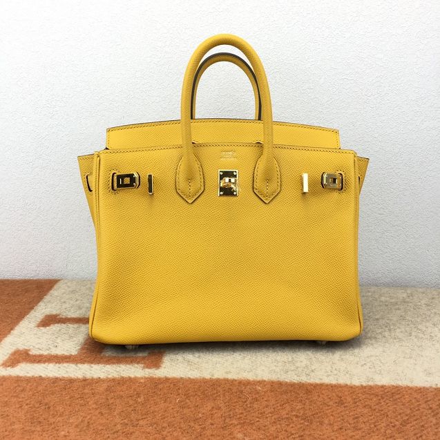 Hermes original epsom leather birkin 25 bag H25-3 amber