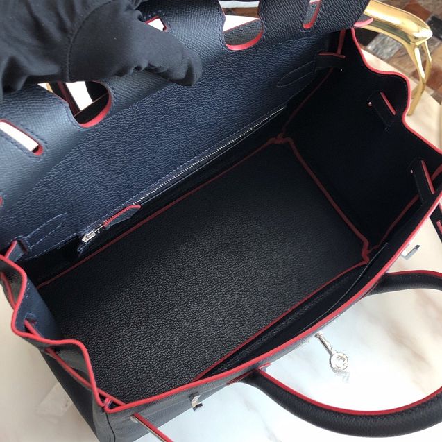 Hermes original epsom leather birkin 30 bag H30-3 black&red