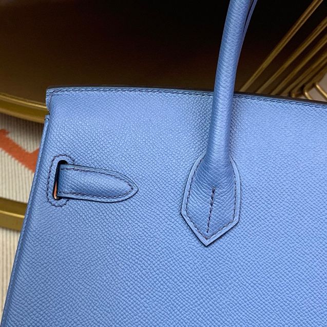Hermes original epsom leather birkin 35 bag H35-3 blue brighton