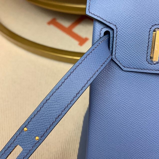 Hermes original epsom leather birkin 25 bag H25-3 blue brighton