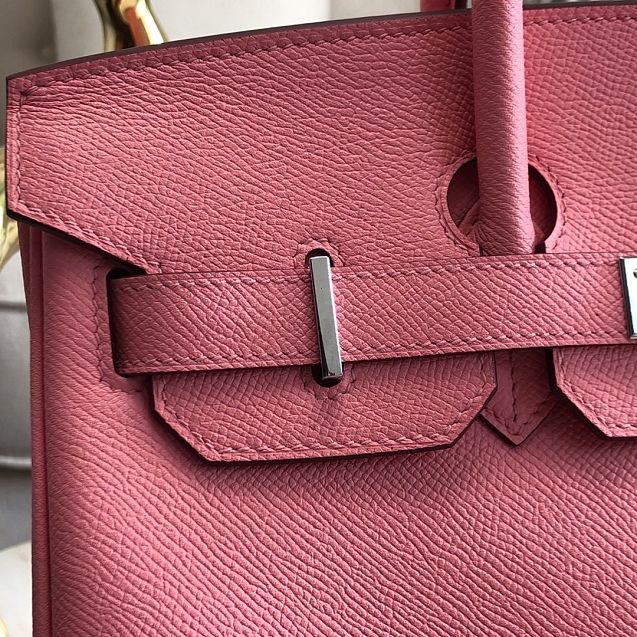 Hermes original epsom leather birkin 25 bag H25-3 cherry pink