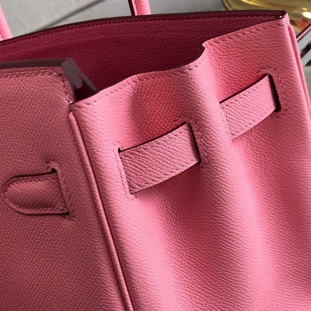 Hermes original epsom leather birkin 35 bag H35-3  cherry pink