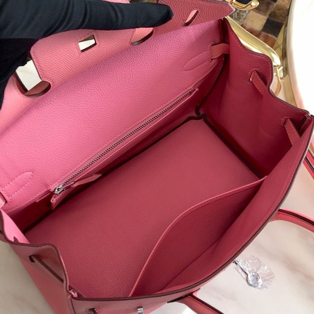 Hermes original epsom leather birkin 25 bag H25-3 cherry pink