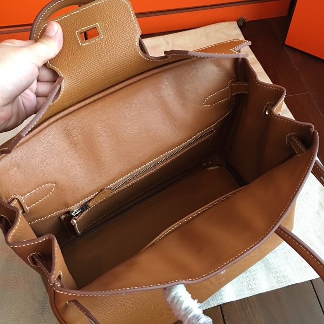 Hermes original epsom leather birkin 35 bag H35-3 gold brown