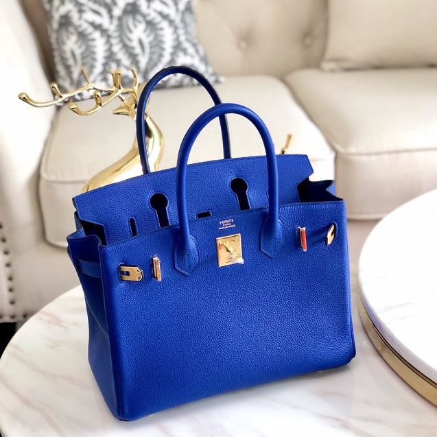 Hermes original togo leather birkin 35 bag H35-1 electric blue