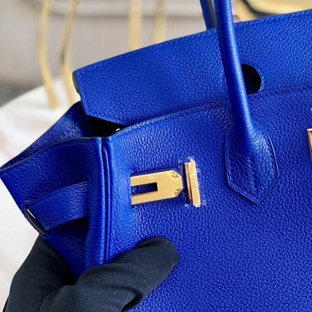 Hermes original togo leather birkin 35 bag H35-1 electric blue