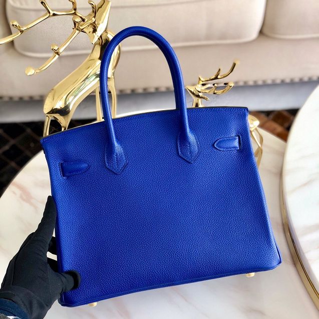 Hermes original togo leather birkin 35 bag H35-1 electric blue