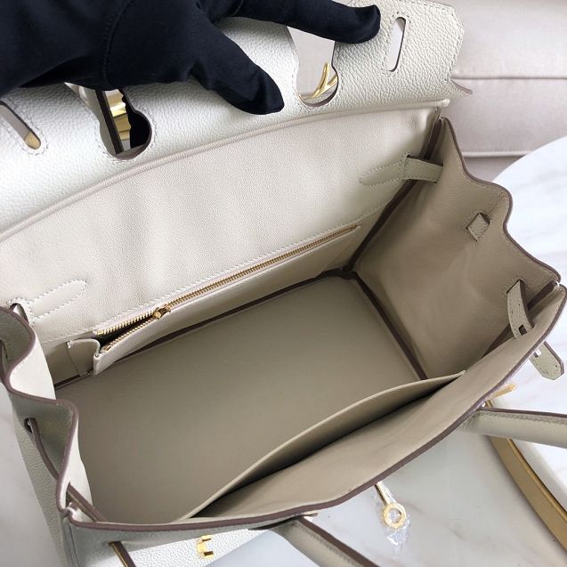 Hermes original togo leather birkin 35 bag H35-1 craie white