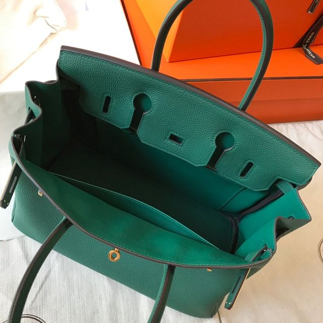 Hermes original togo leather birkin 25 bag H25-1 peacock green