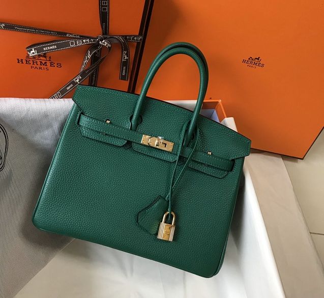 Hermes original togo leather birkin 35 bag H35-1 vert fonce