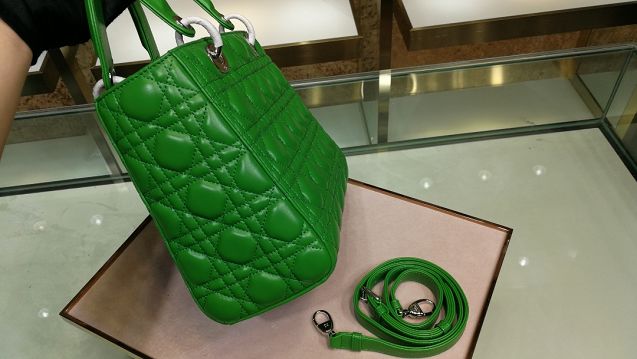 Dior original lambskin lady dior bag 44551 green