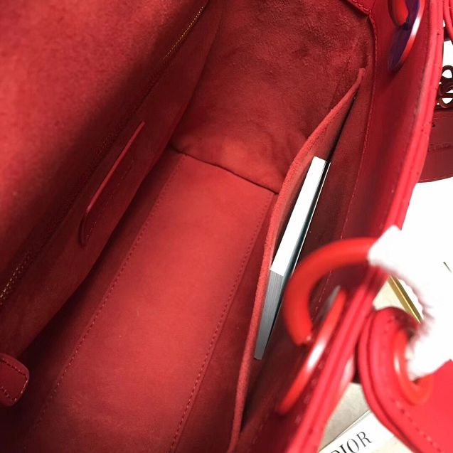 Dior original lambskin medium lady dior ultra-matte bag M0565 red