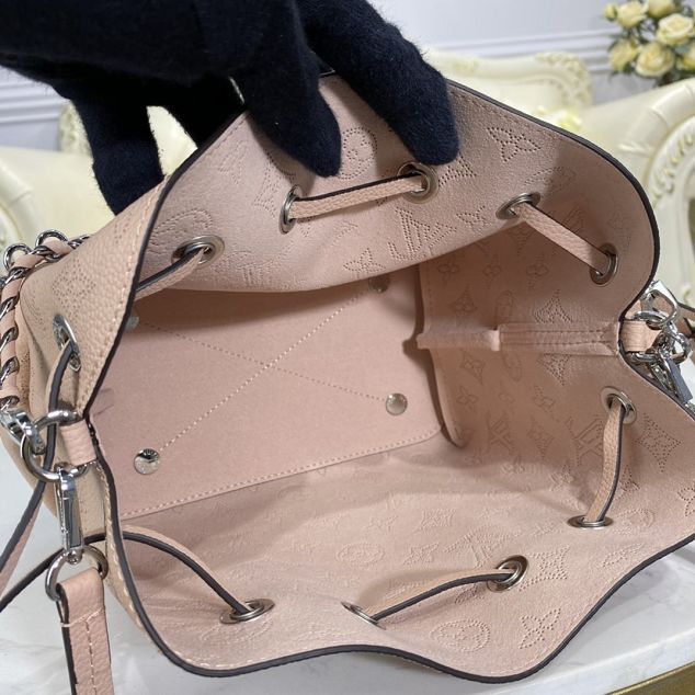 Louis vuitton original mahina leather bella bucket bag M57201 pink
