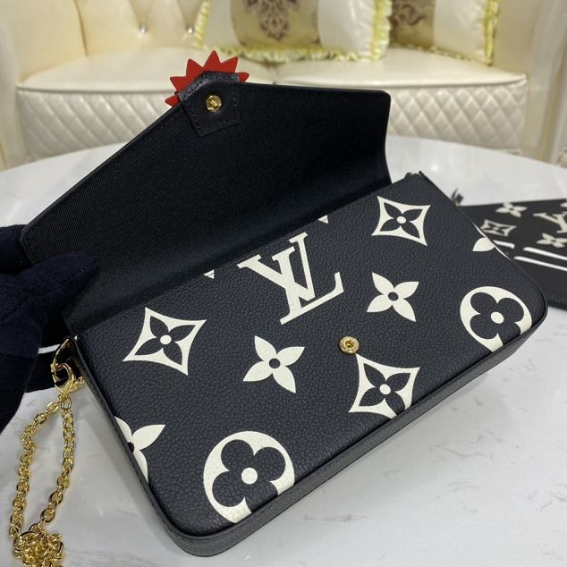 Louis vuitton original monogram calfskin felicie pochette M69515 black