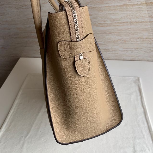 Celine original grained calfskin mini luggage handbag 189213 apricot