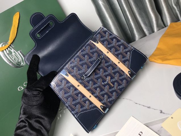 Goyard original canvas saigon structure mini bag GY0009 navy blue