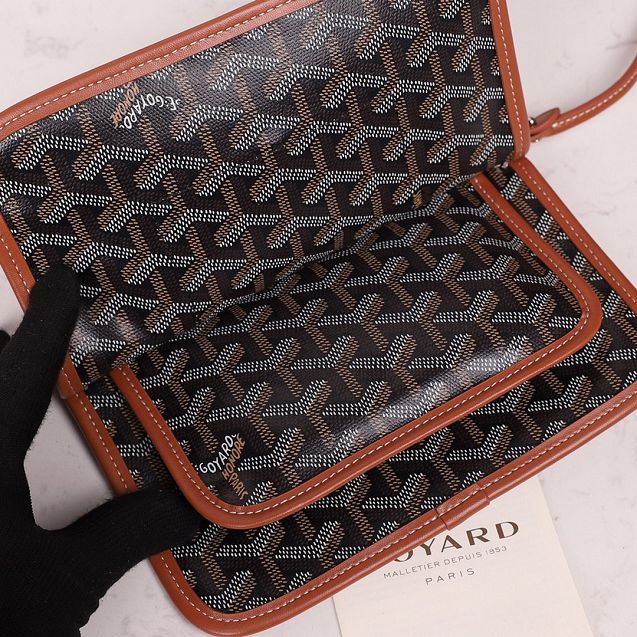 Goyard original canvas plumet pouch GY0010 black&brown