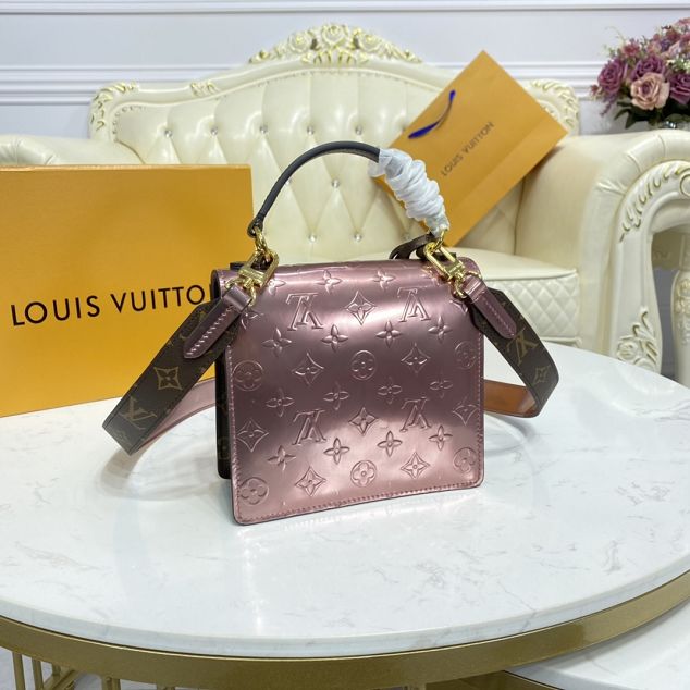 2021 louis vuitton original vernis leather spring street bag M90568 pink