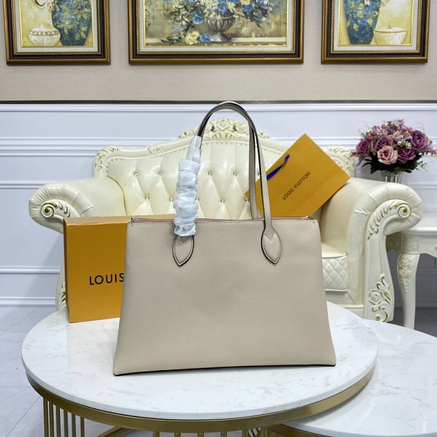 2021 Louis vuitton original calfskin lockme shopper handbag M57346 grey