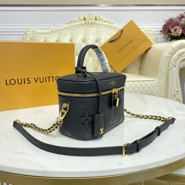 2021 Louis vuitton original calfskin vanity pm handbag M45598 black