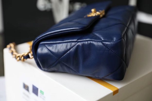 2021 CC original calfskin small 19 flap bag AS1160 royal blue