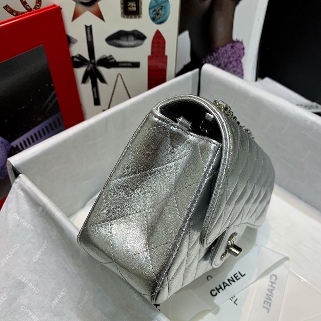 CC original lambskin mini flap bag A69900 silver