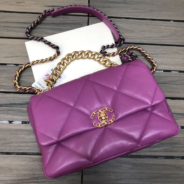 2021 CC original lambskin medium 19 flap bag AS1161 purple