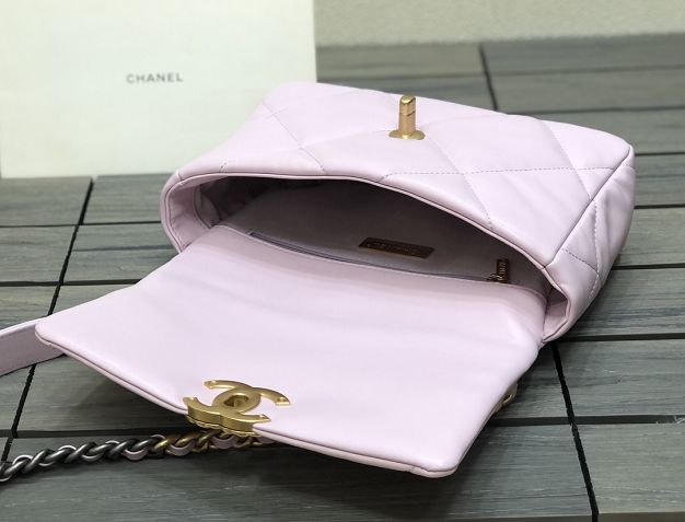 2021 CC original lambskin small 19 flap bag AS1160 light pink