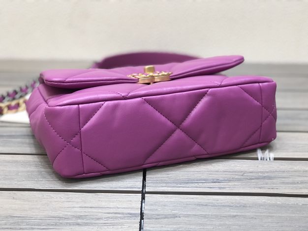 2021 CC original lambskin small 19 flap bag AS1160 purple