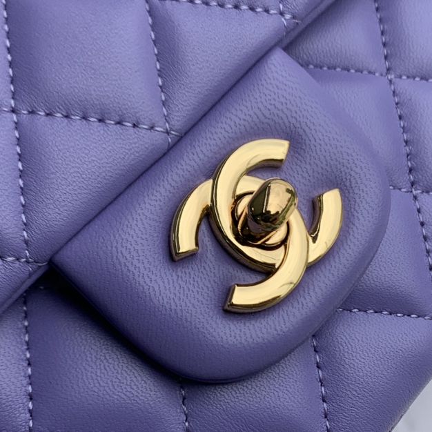 CC original lambskin medium flap bag A01112 purple